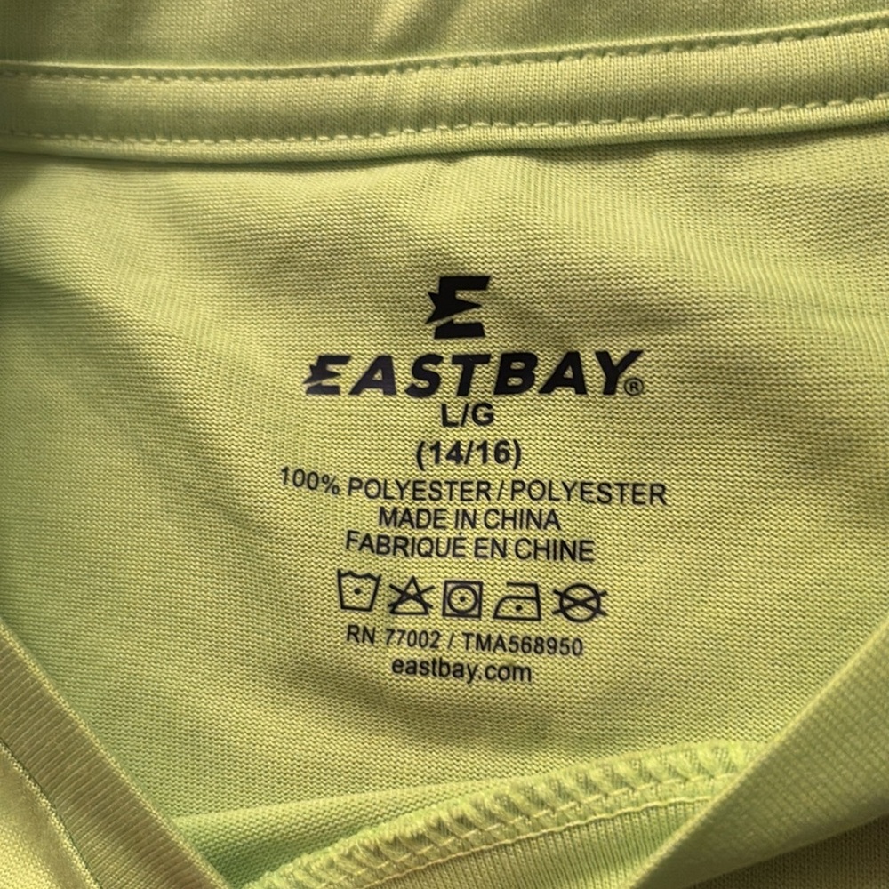 NEW [Eastbay] Gymtech Performance Athletic Shirt, Lime, Youth M 10/12 or L 14/16 - Picture 8 of 11